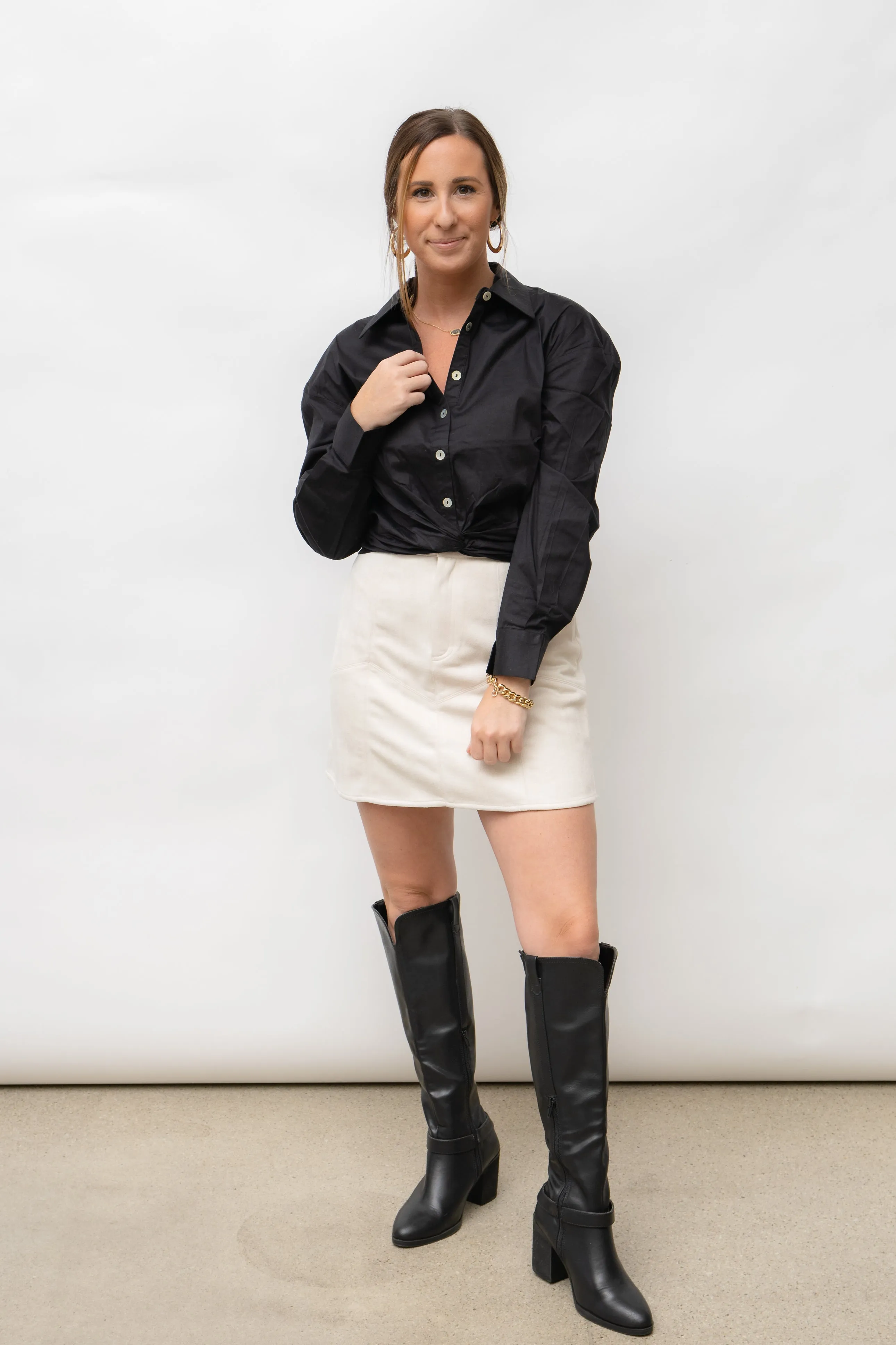 Gianna Twist Hem Button Front Top