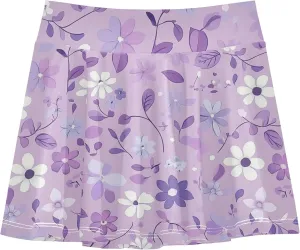 Girls Skorts with Built in Shorts Flowy Girl Golf Skirt Kids Pleated Skort with Pockets