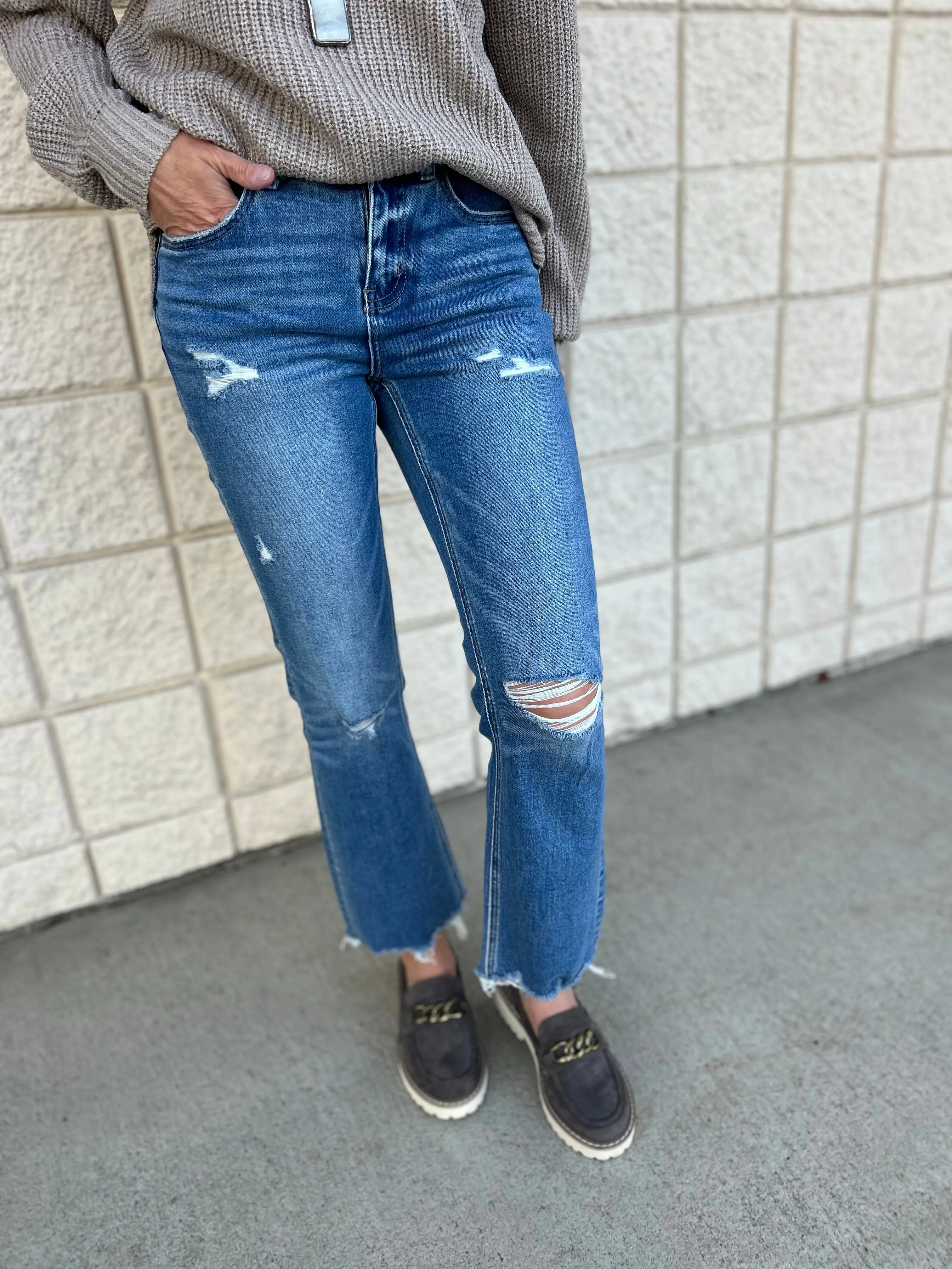 High Rise Relaxed Kick Flare Jean