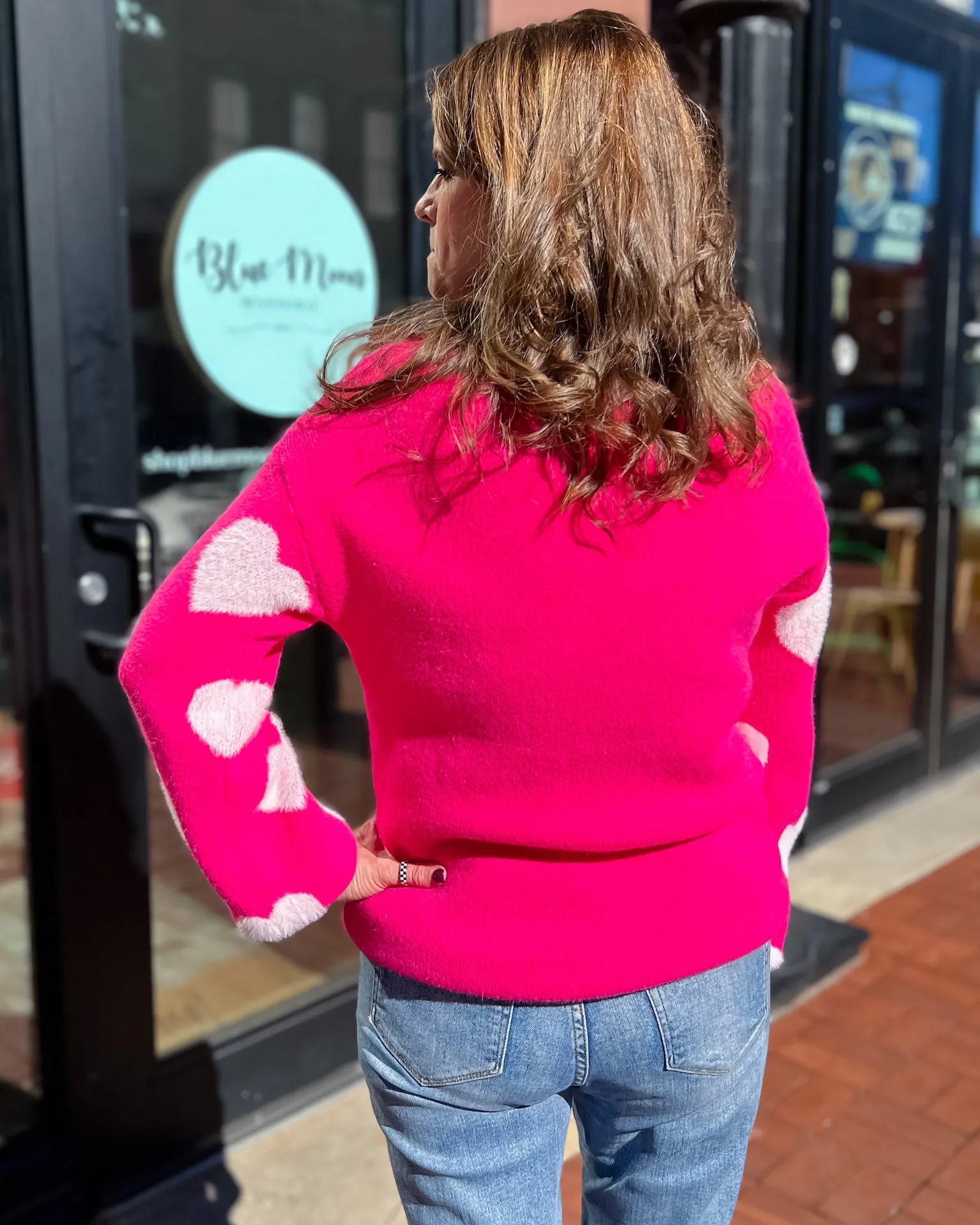 Hot Pink Heart Sweater