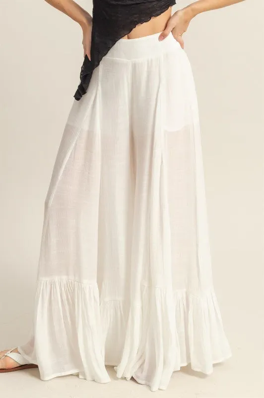 HYFVE High-Waist Ruffle Flare Pants