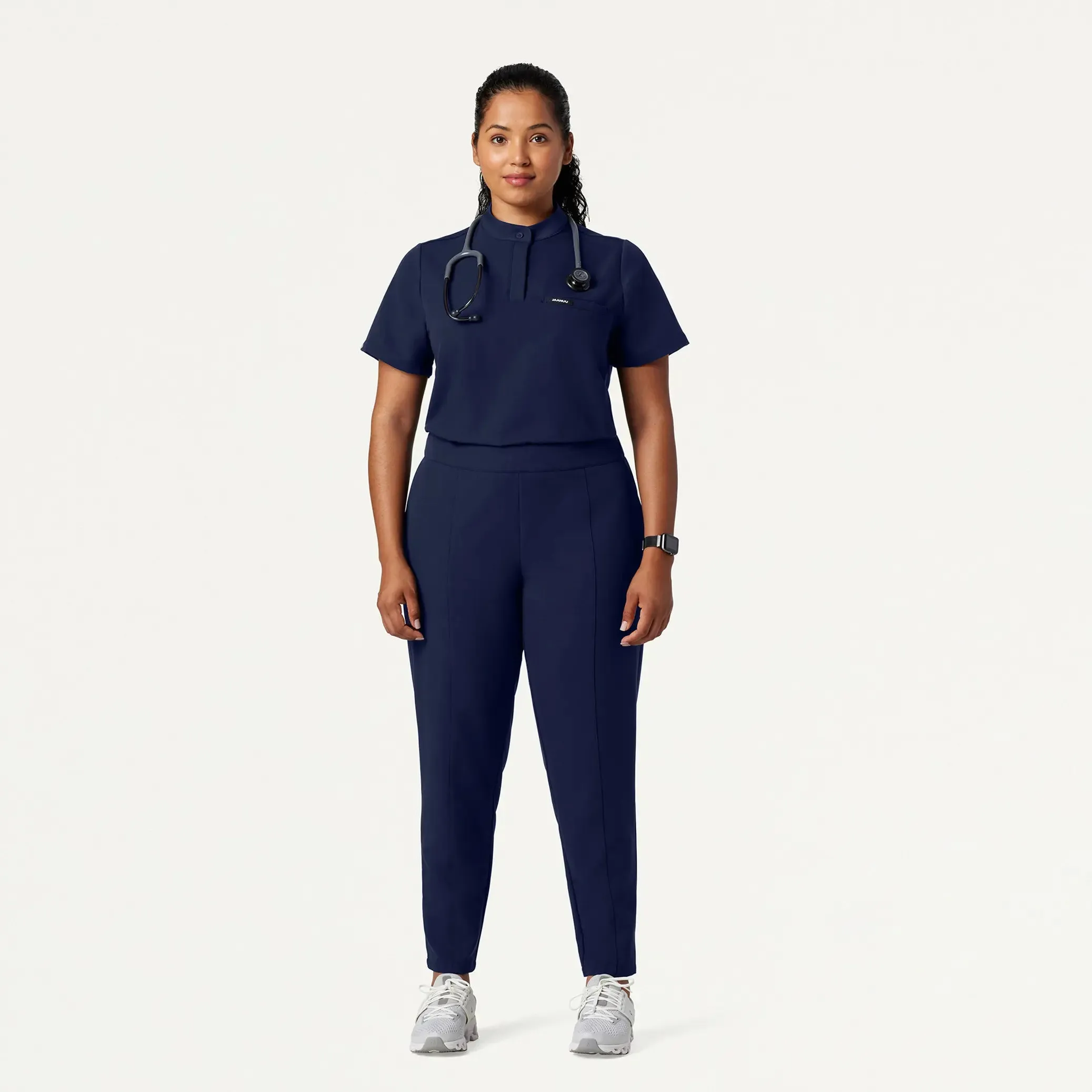 Jaanuu Women's Lio Tapered 5-Pocket Scrub Pant - Midnight Navy