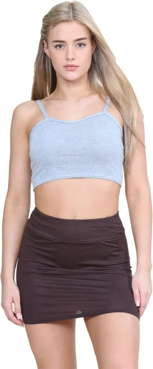 Janisramone Women's Mini Skirt | Elasticated High Waist Bodycon Micro Skirt Plain Pencil Stretchy Skirt for Women
