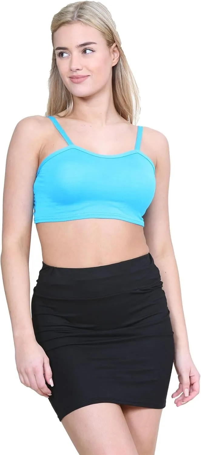 Janisramone Women's Mini Skirt | Elasticated High Waist Bodycon Micro Skirt Plain Pencil Stretchy Skirt for Women