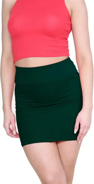 Janisramone Women's Mini Skirt | Elasticated High Waist Bodycon Micro Skirt Plain Pencil Stretchy Skirt for Women