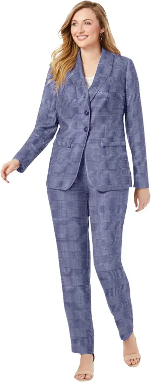 Jessica London Women's Plus Size Two Piece Single Breasted Pant Suit Set