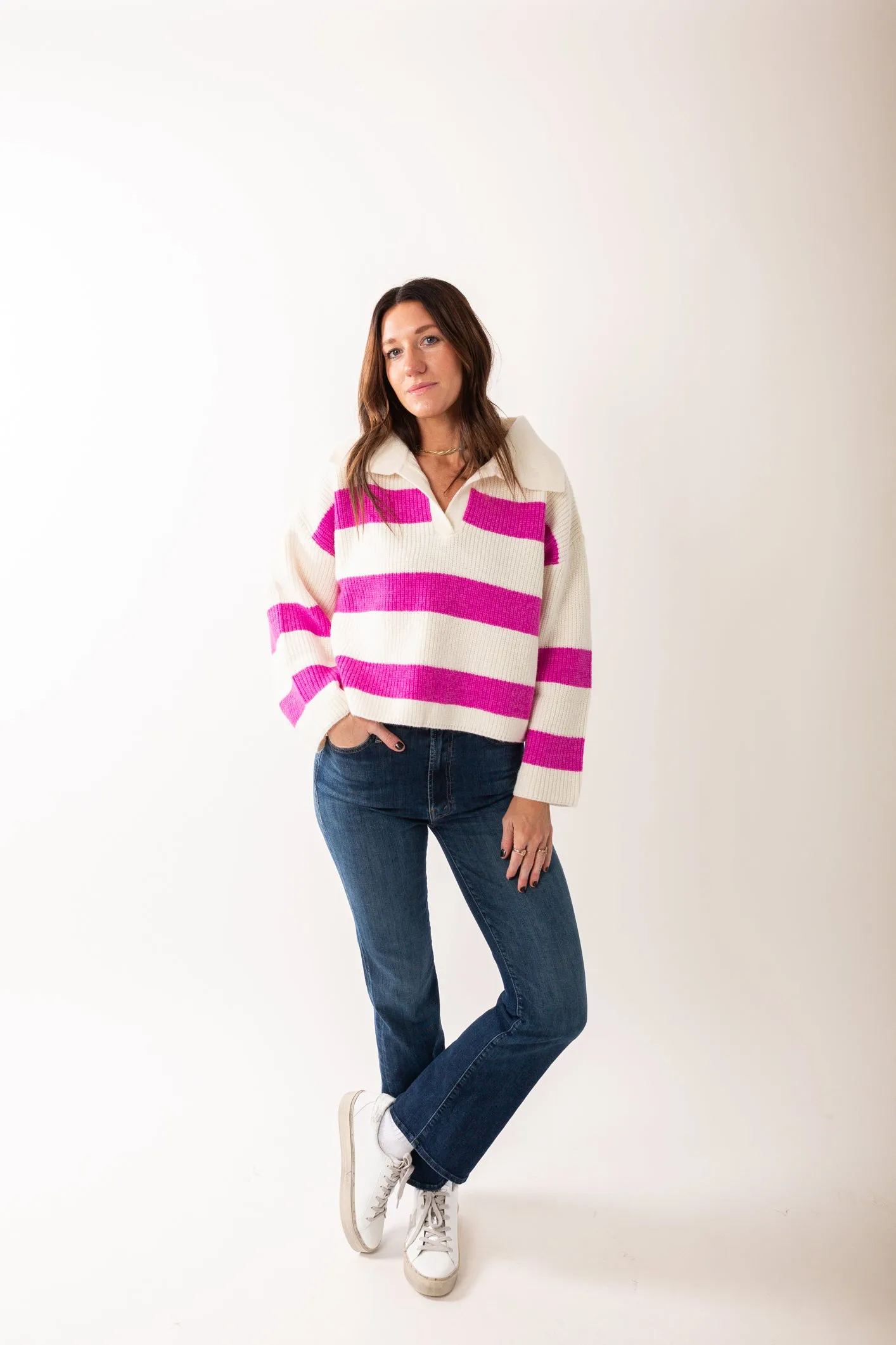 Kate Stripe Drop Shoulder Sweater