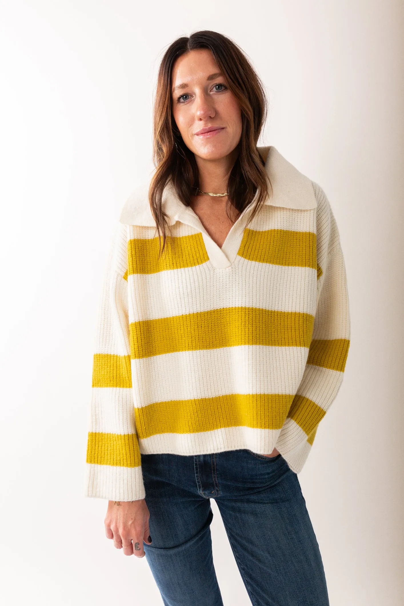 Kate Stripe Drop Shoulder Sweater