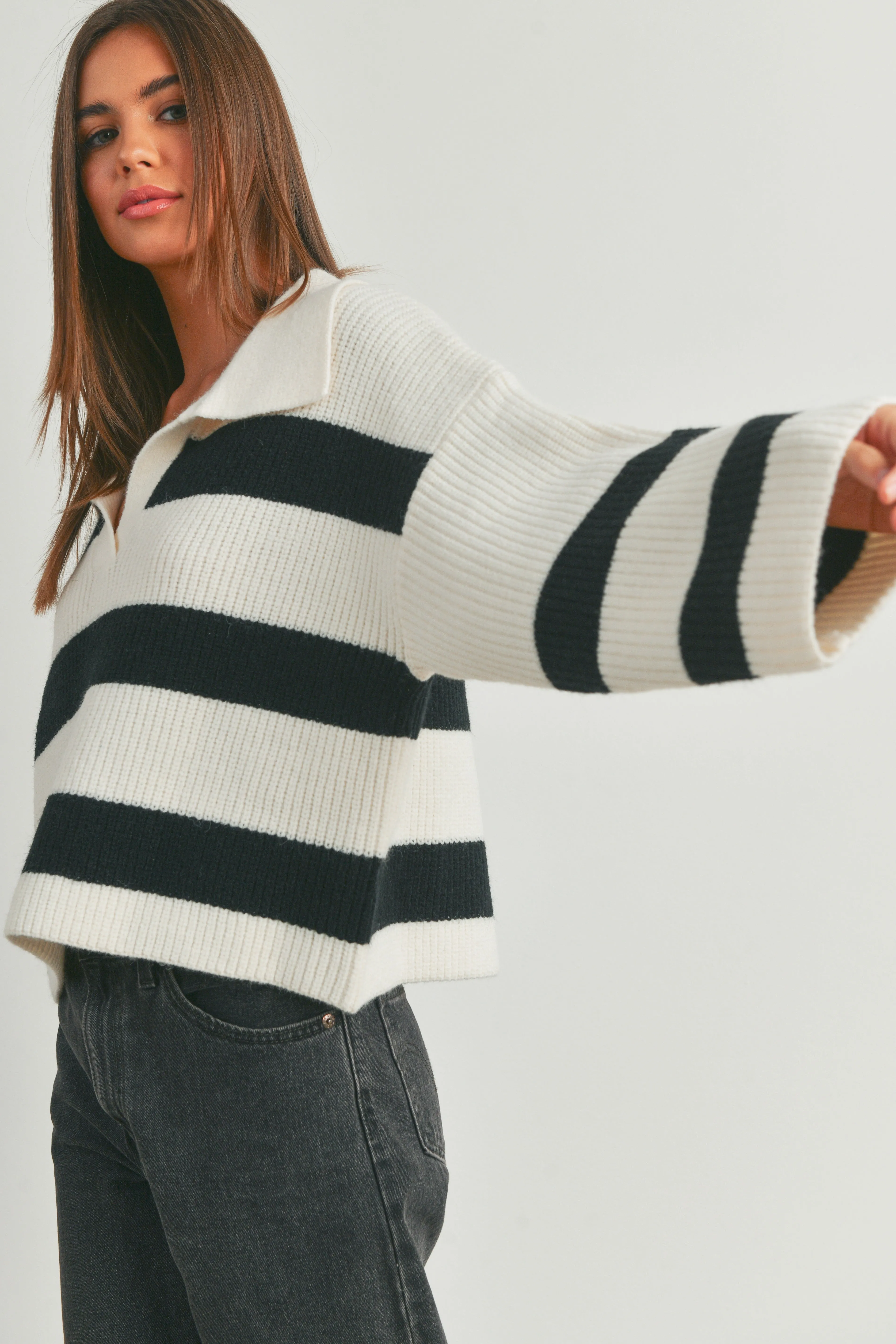 Kate Stripe Drop Shoulder Sweater
