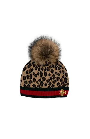 Knit Animal Prt Hat w/Bee
