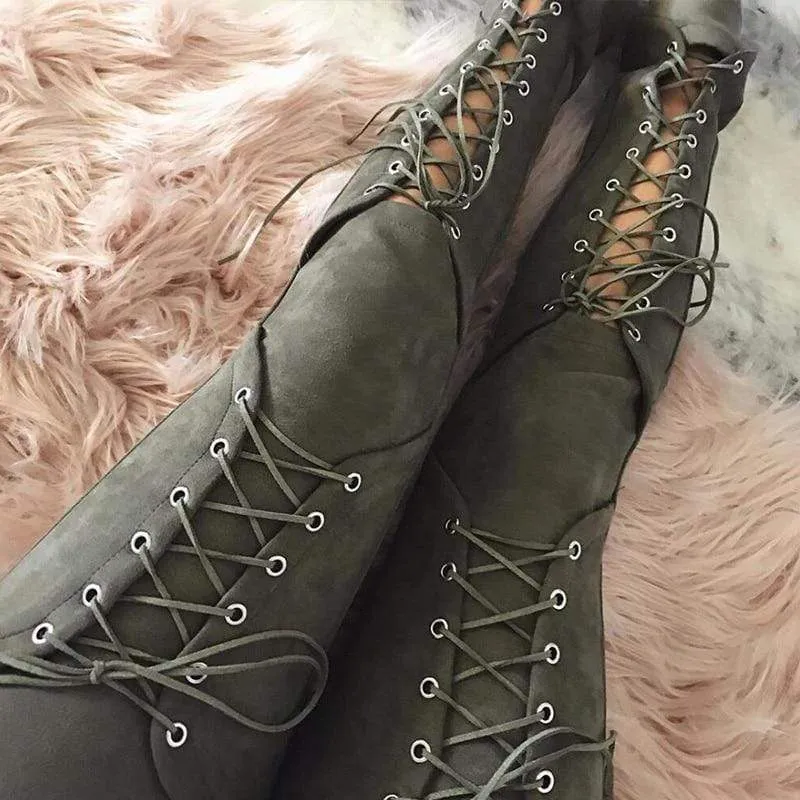 Lace Up Leather Pants