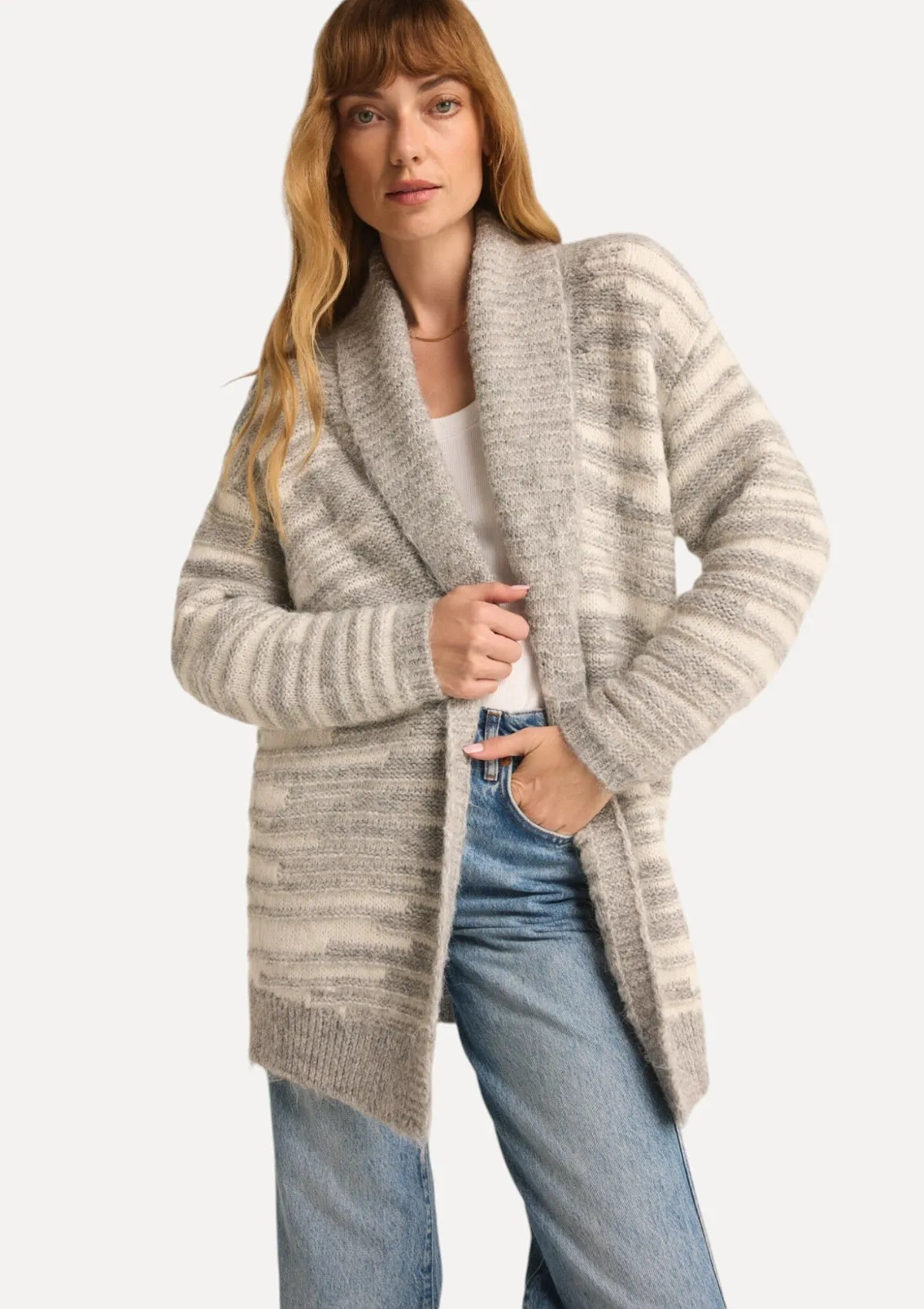 Level Up Cardigan - Light Heather Gray