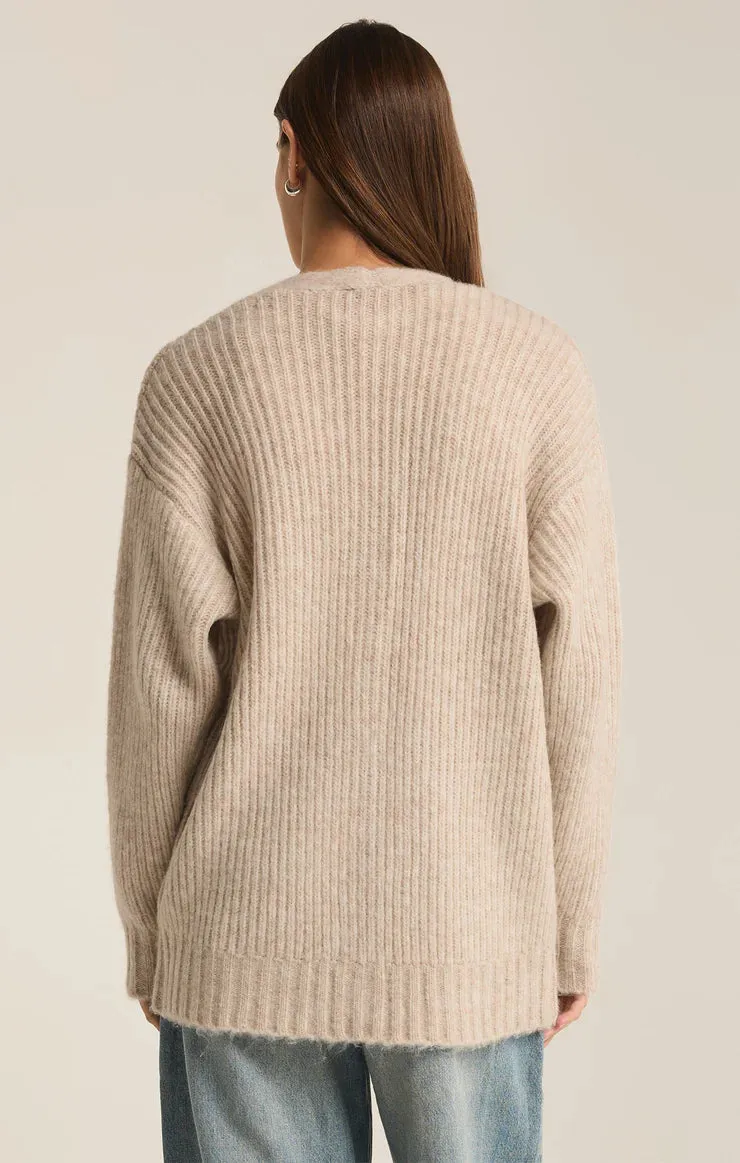 Light Oatmeal Heather Josie Cozy Cardigan