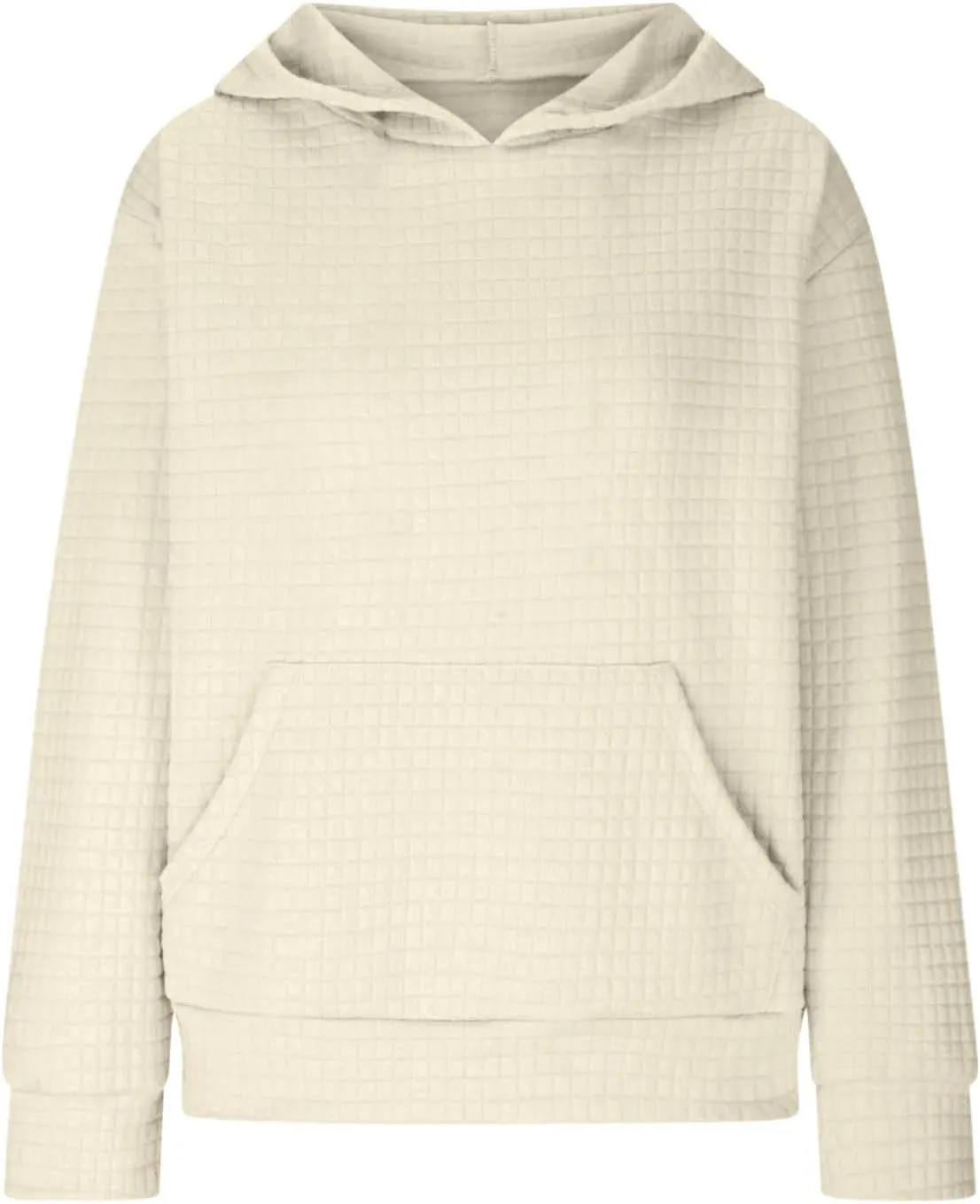 LRMQS Cute Hoodies for Teen Girls Trendy Preppy Waffle Hooded Sweatshirts Oversized Long Sleeve Sweater Tween Girl Clothes
