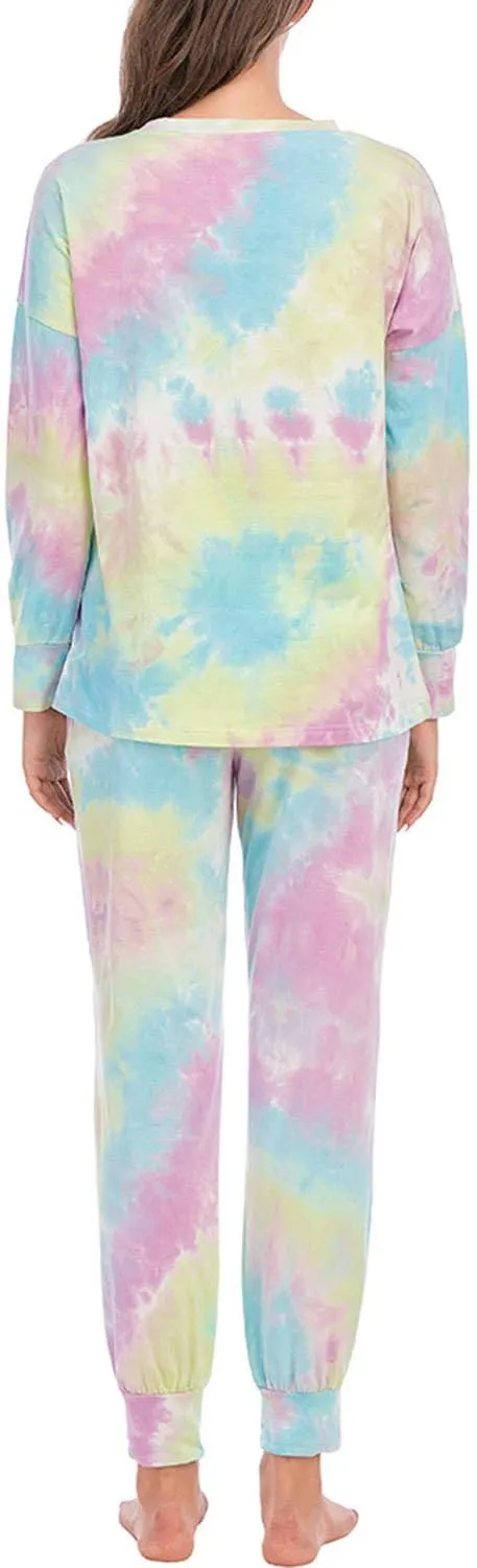Lu's Chic Women's Lounge Sets 2 piece Pajama Long Sleeve Soft Cotton Loungewear with Pockets