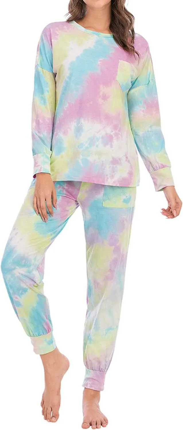 Lu's Chic Women's Lounge Sets 2 piece Pajama Long Sleeve Soft Cotton Loungewear with Pockets