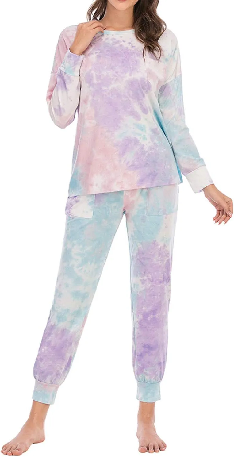 Lu's Chic Women's Lounge Sets 2 piece Pajama Long Sleeve Soft Cotton Loungewear with Pockets