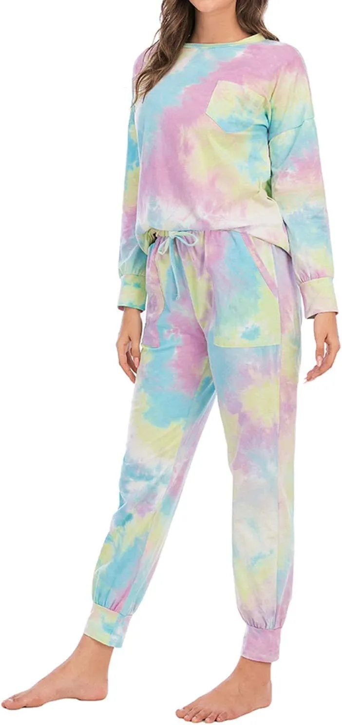 Lu's Chic Women's Lounge Sets 2 piece Pajama Long Sleeve Soft Cotton Loungewear with Pockets