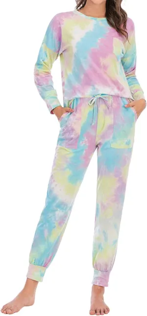 Lu's Chic Women's Lounge Sets 2 piece Pajama Long Sleeve Soft Cotton Loungewear with Pockets