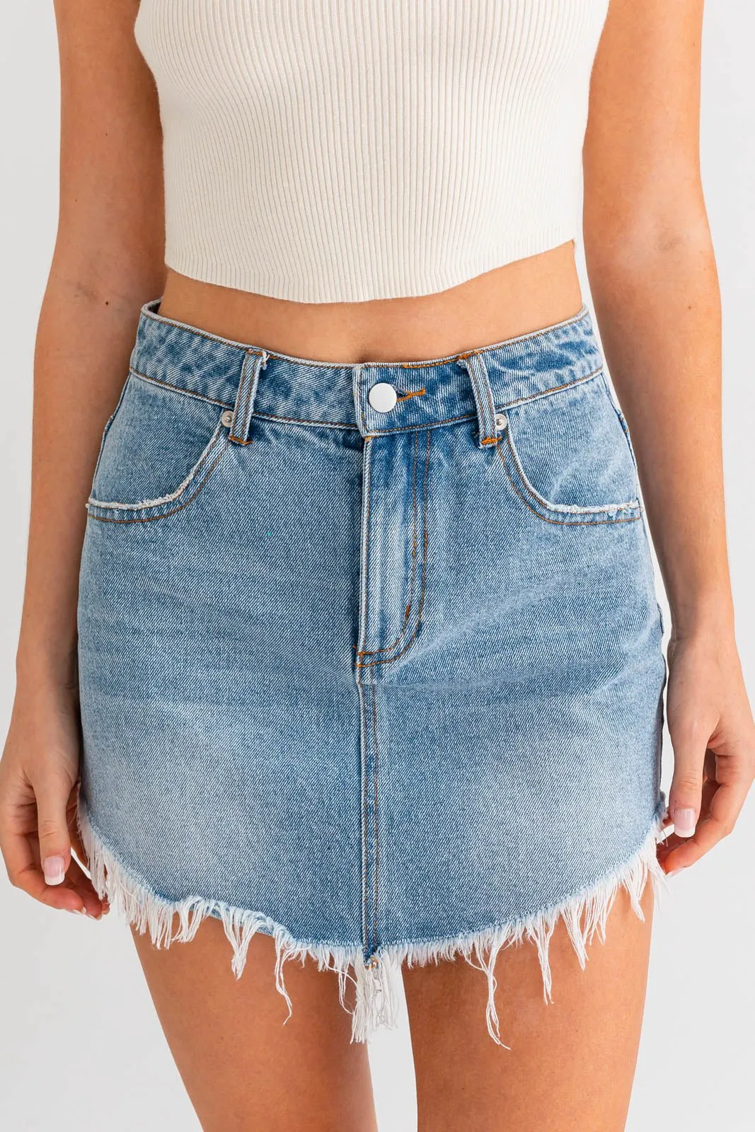 Marin Fray Denim Skirt