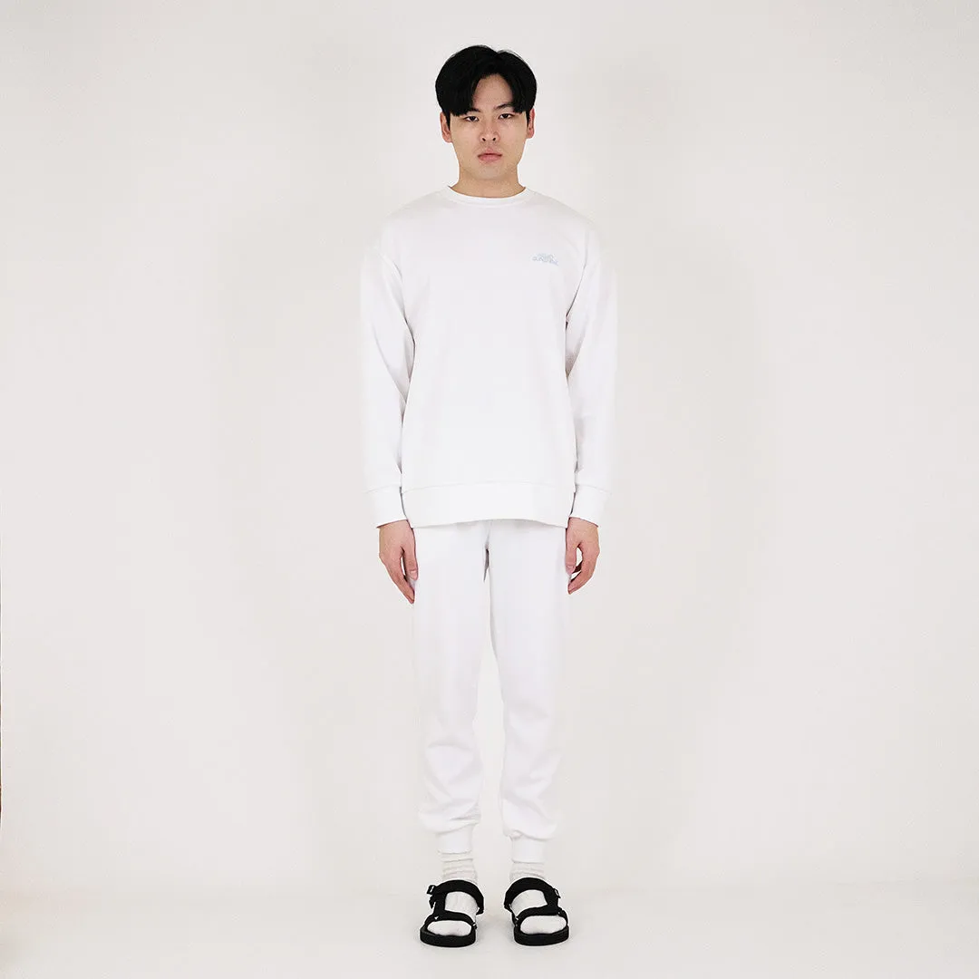 Men Embroidery Oversized Sweatshirt - Off White - SM2311170A