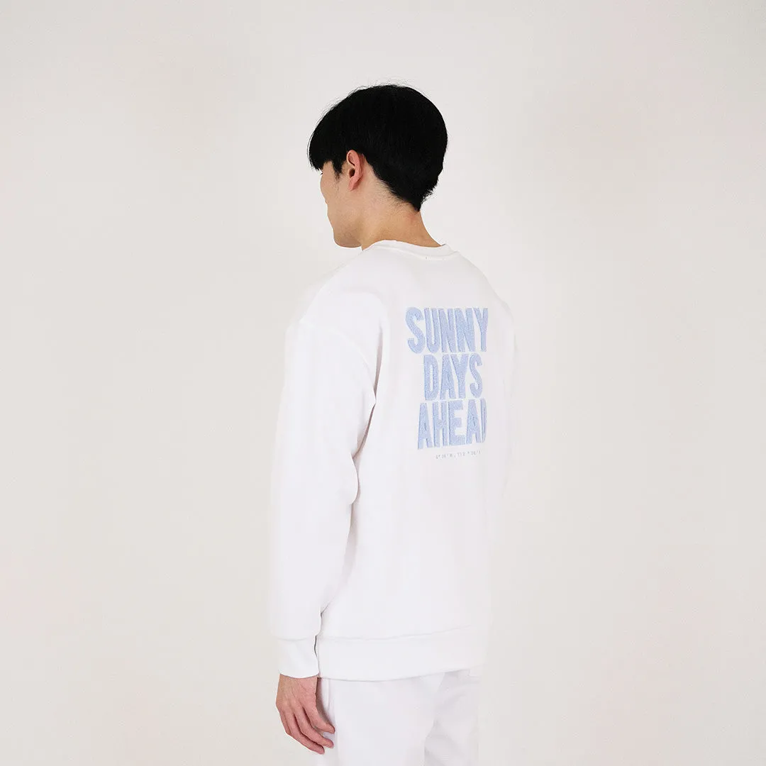 Men Embroidery Oversized Sweatshirt - Off White - SM2311170A