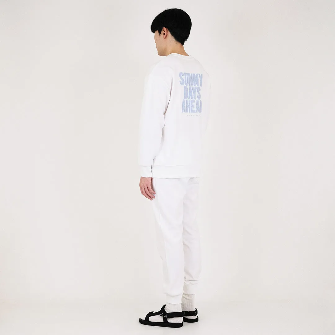 Men Embroidery Oversized Sweatshirt - Off White - SM2311170A