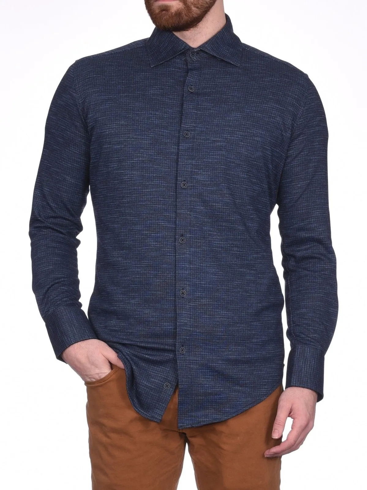 Montreux Men's 4 - Way Jersey Stretch Wrinkle Resistant Slim Fit Casual Shirt