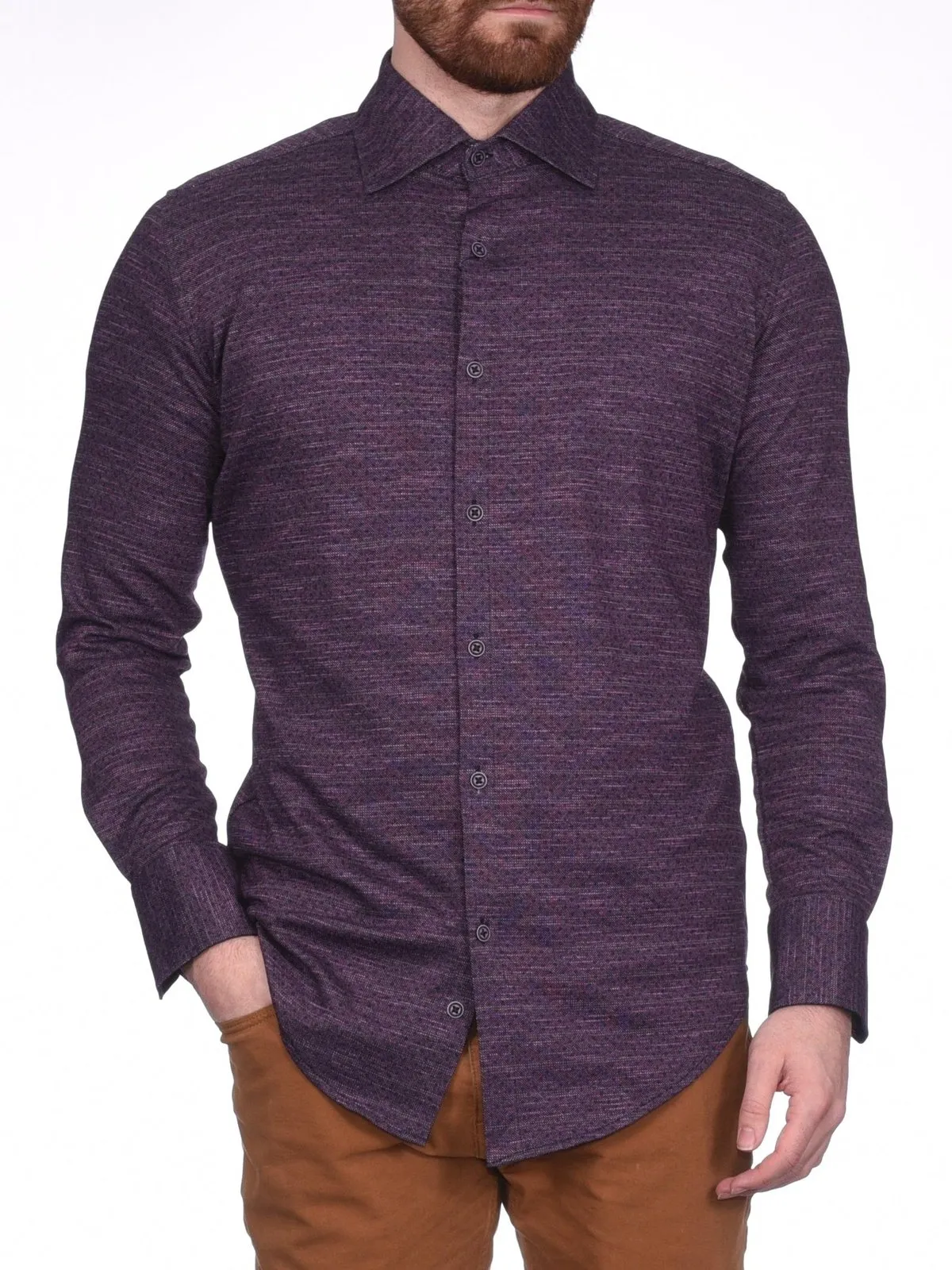 Montreux Men's 4 - Way Jersey Stretch Wrinkle Resistant Slim Fit Casual Shirt