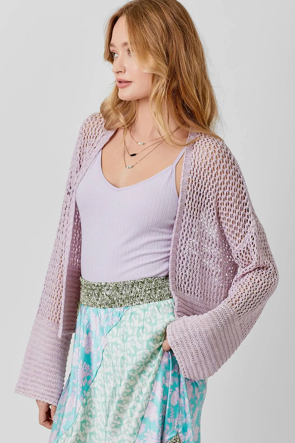 Mystree  Relaxed Open Sweater Cardigan