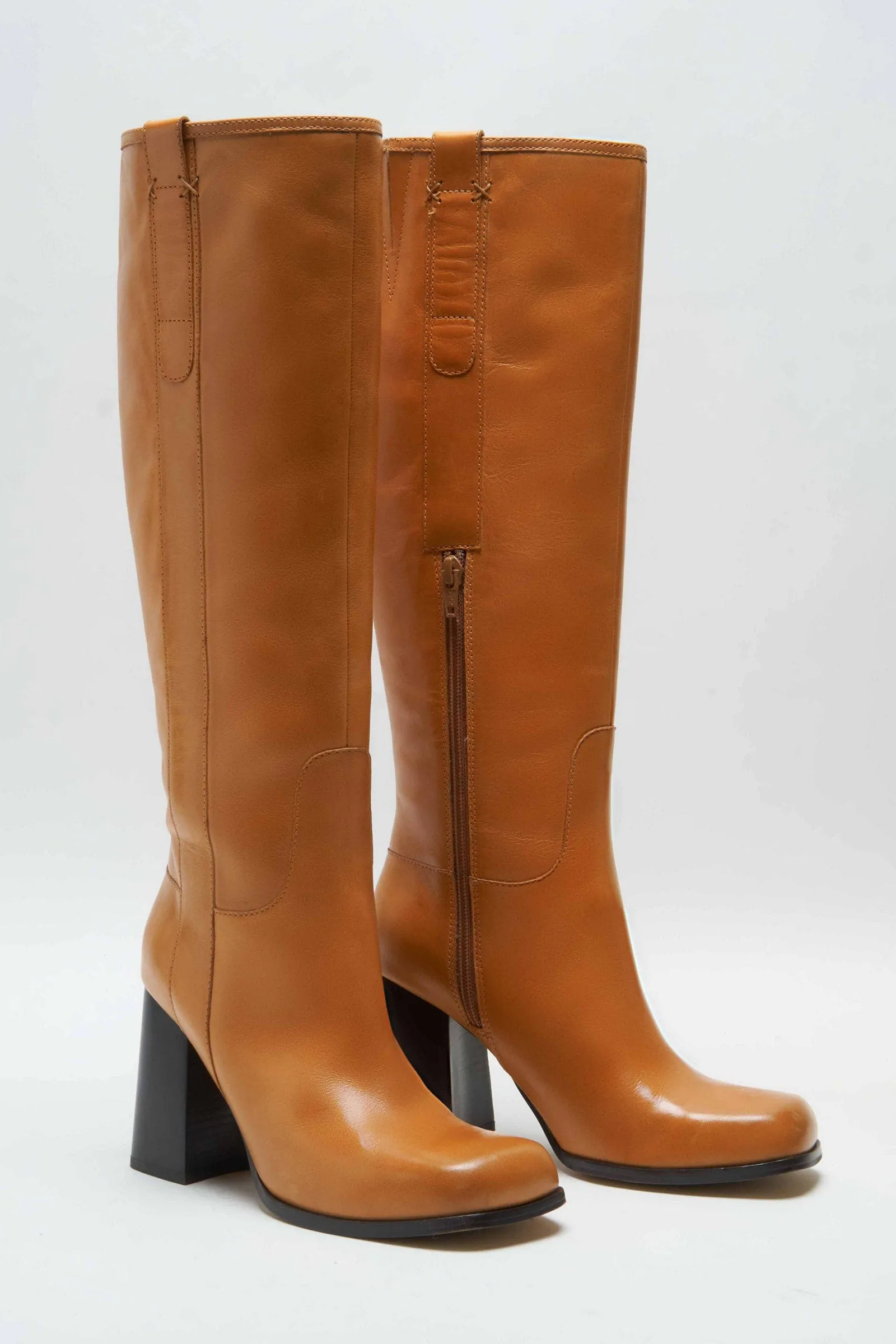 Naomi Tall Heel Boots-Tuscan Tan FINAL SALE