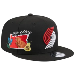 New Era Portland Trail Blazers Icon 9FIFTY Snapback Hat - Black