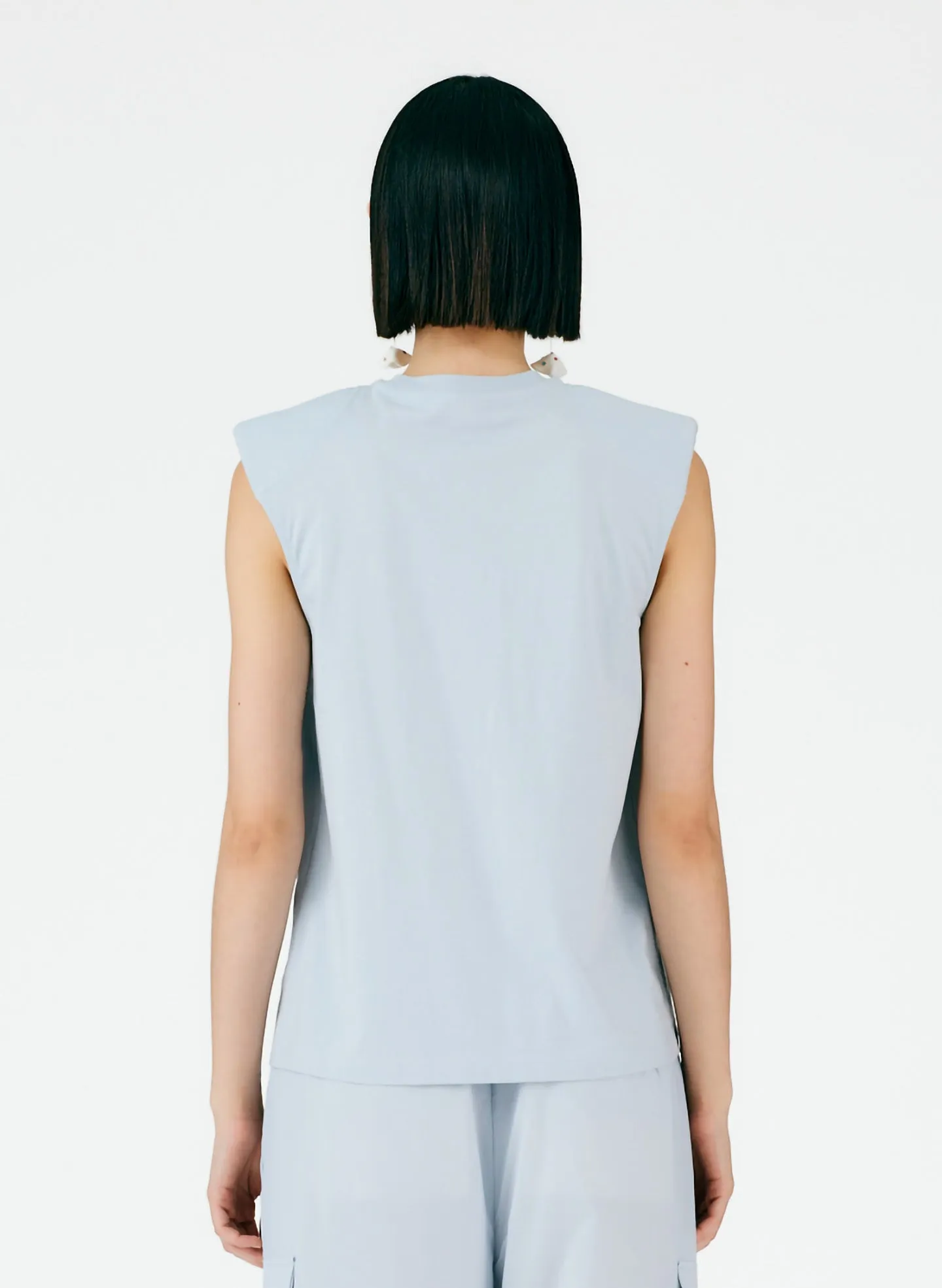Padded Shoulder Sleeveless Top