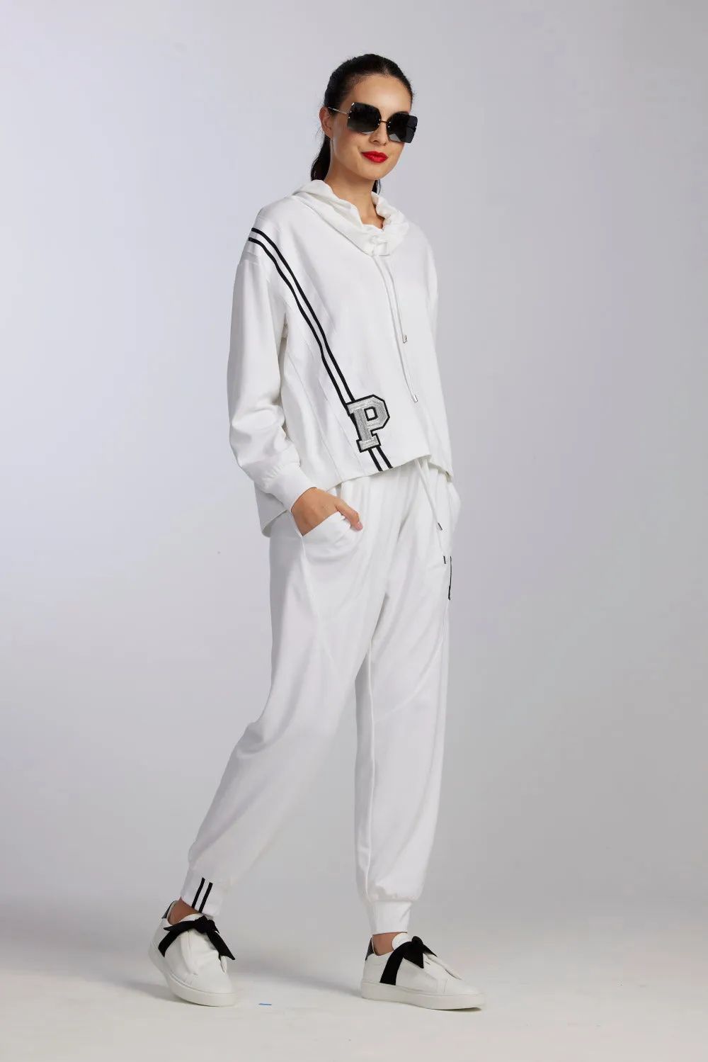Paula Ryan Roma Lite Cowl Neck Sweater -White
