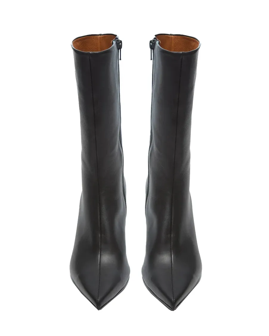 Platinum Mid Wooden Heel Bootie (Savana Black)