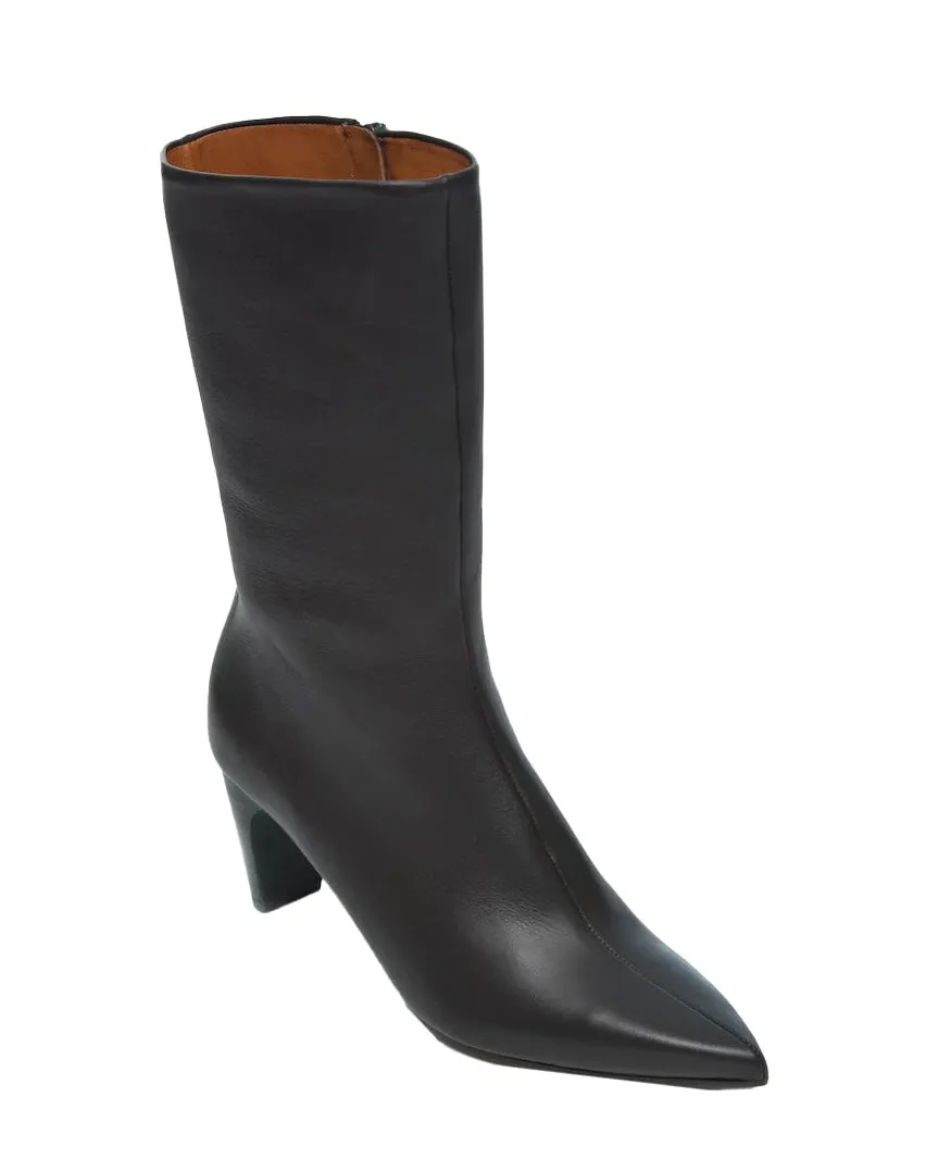 Platinum Mid Wooden Heel Bootie (Savana Black)