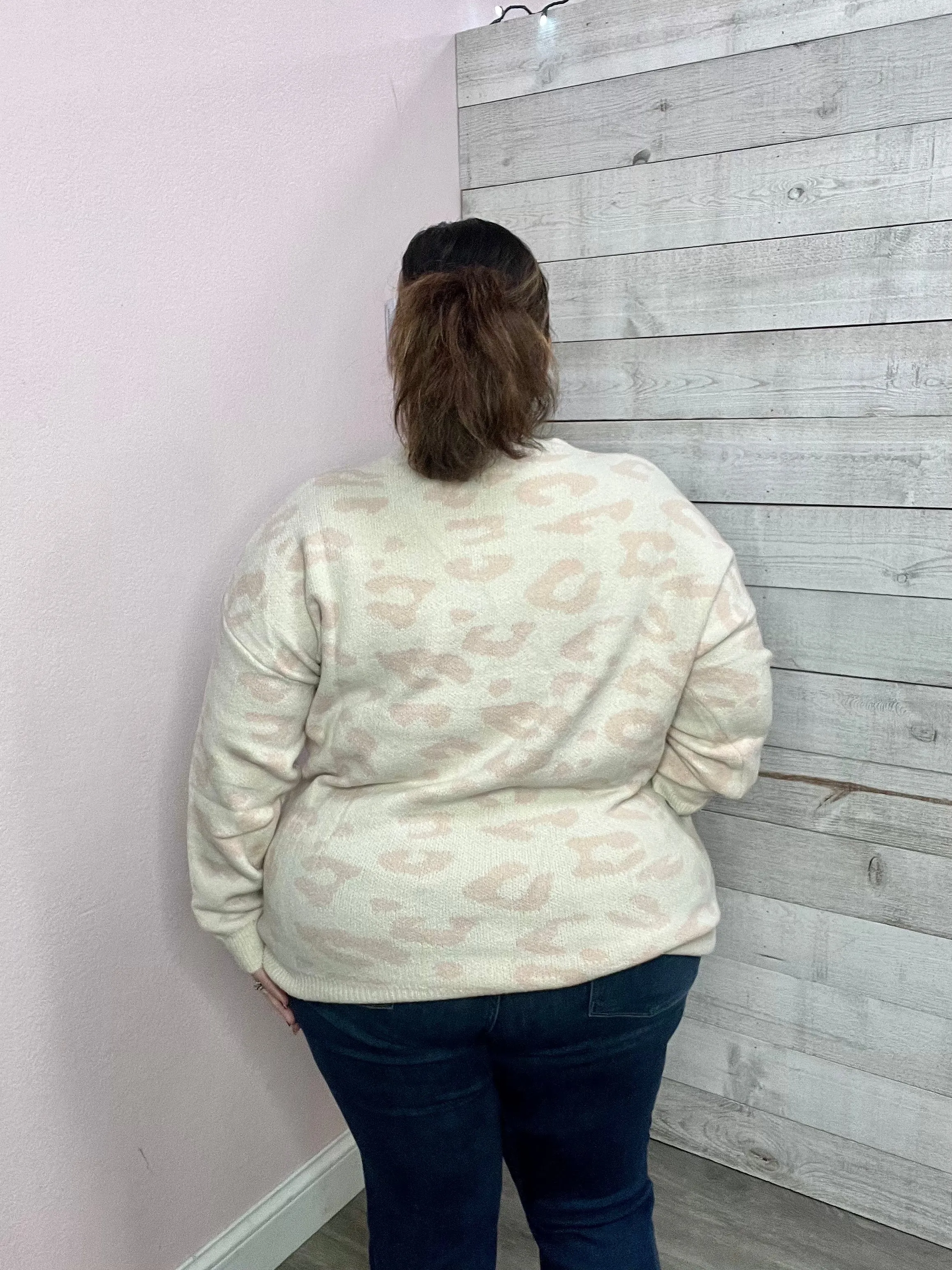 "Second Chances" Pink Animal Print Sweater