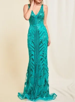 Sequin Embellishment Formal Dress