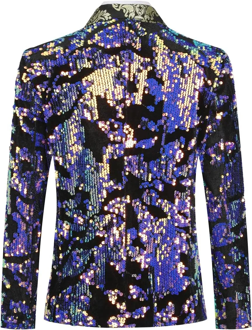 SWOTGdoby Boys Blazers Slim Fit Suit Jacket Formal Tuxedo Blazer Golden Shiny Dress Coat Ring Bearer Outfit for Party Prom