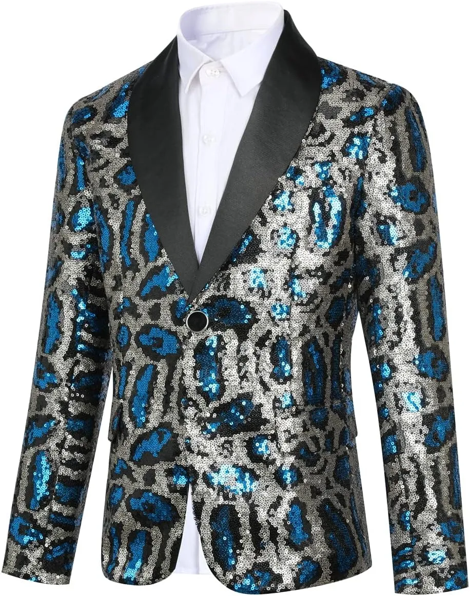 SWOTGdoby Boys Blazers Slim Fit Suit Jacket Formal Tuxedo Blazer Golden Shiny Dress Coat Ring Bearer Outfit for Party Prom