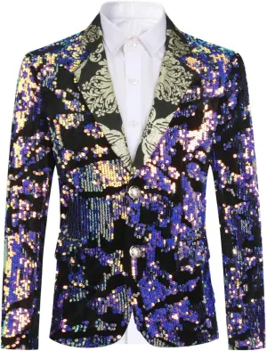 SWOTGdoby Boys Blazers Slim Fit Suit Jacket Formal Tuxedo Blazer Golden Shiny Dress Coat Ring Bearer Outfit for Party Prom