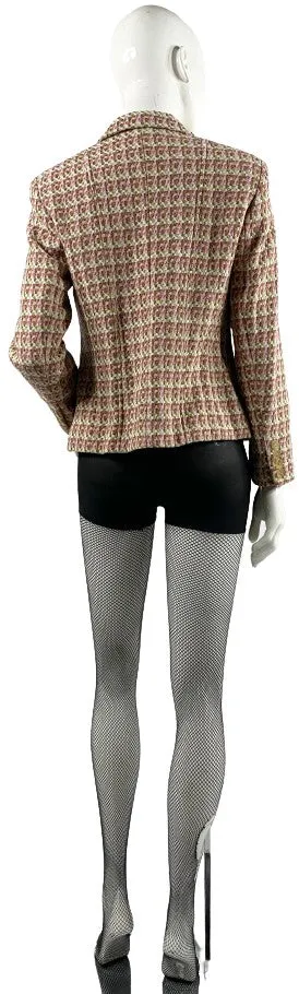 Talbots Blazer Boucle Pink and Green Size 6P  SKU 000315-7