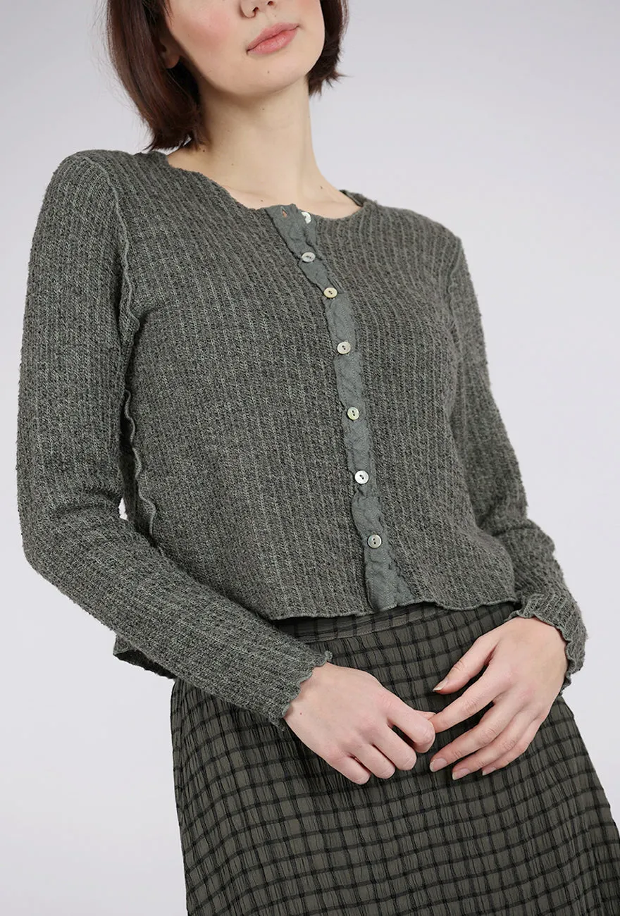 Texture Sweater Crop Cardie, Clay