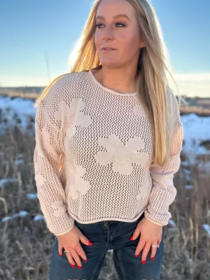 The Nash Floral Crochet Sweater