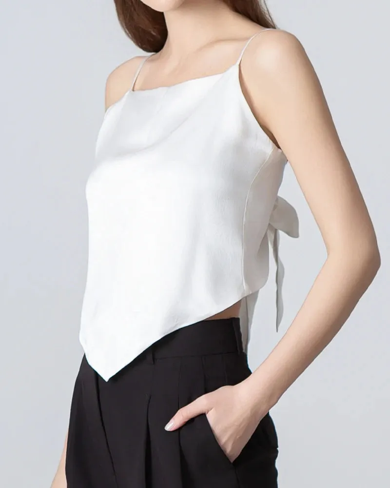 Tie Back Square Neck Silk Camisole