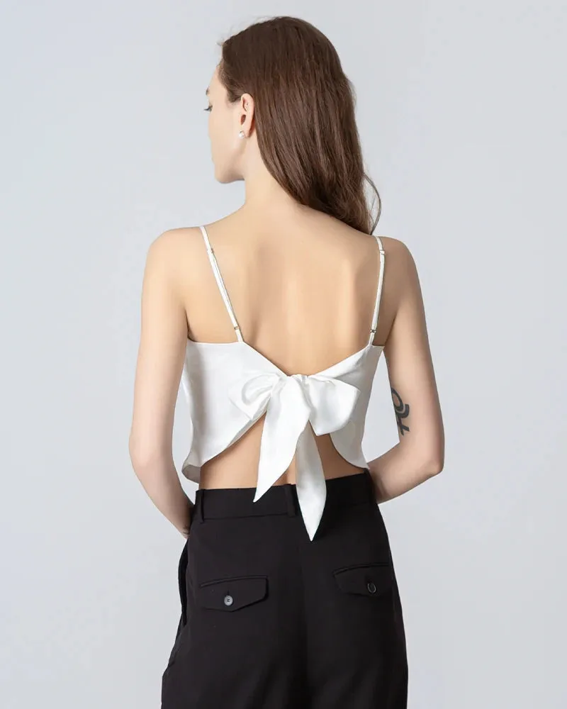 Tie Back Square Neck Silk Camisole