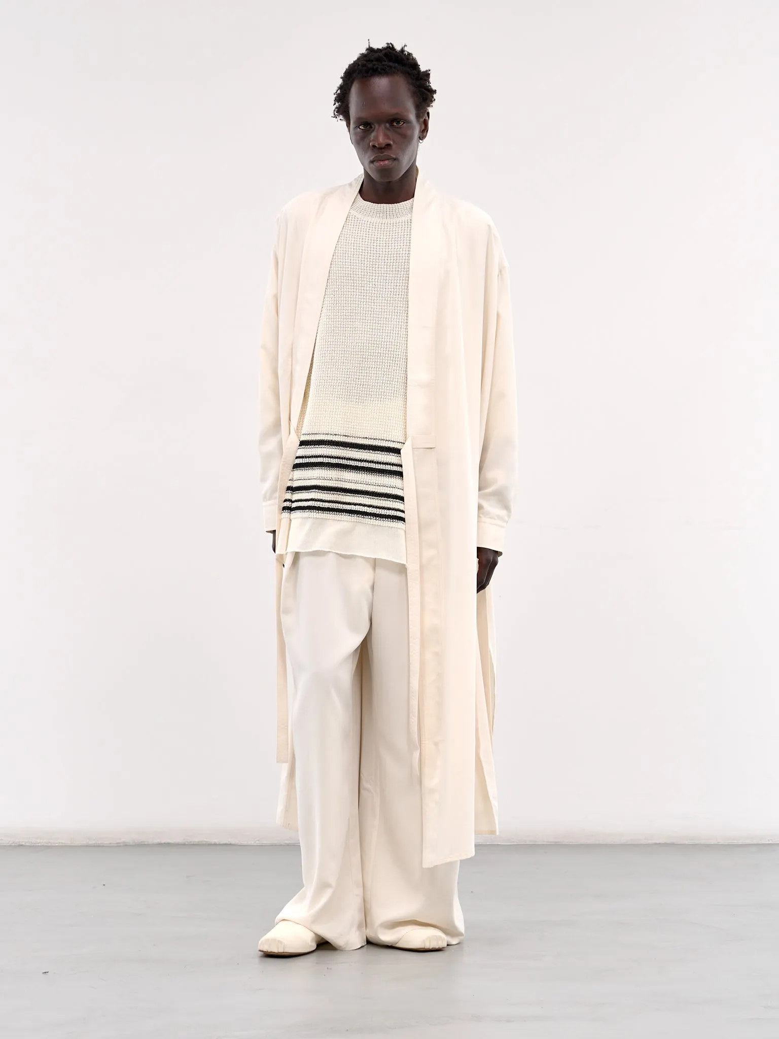 Towel Waffle Knit Sweater (25E96MUK02-014-ALABASTRO B)