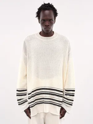 Towel Waffle Knit Sweater (25E96MUK02-014-ALABASTRO B)