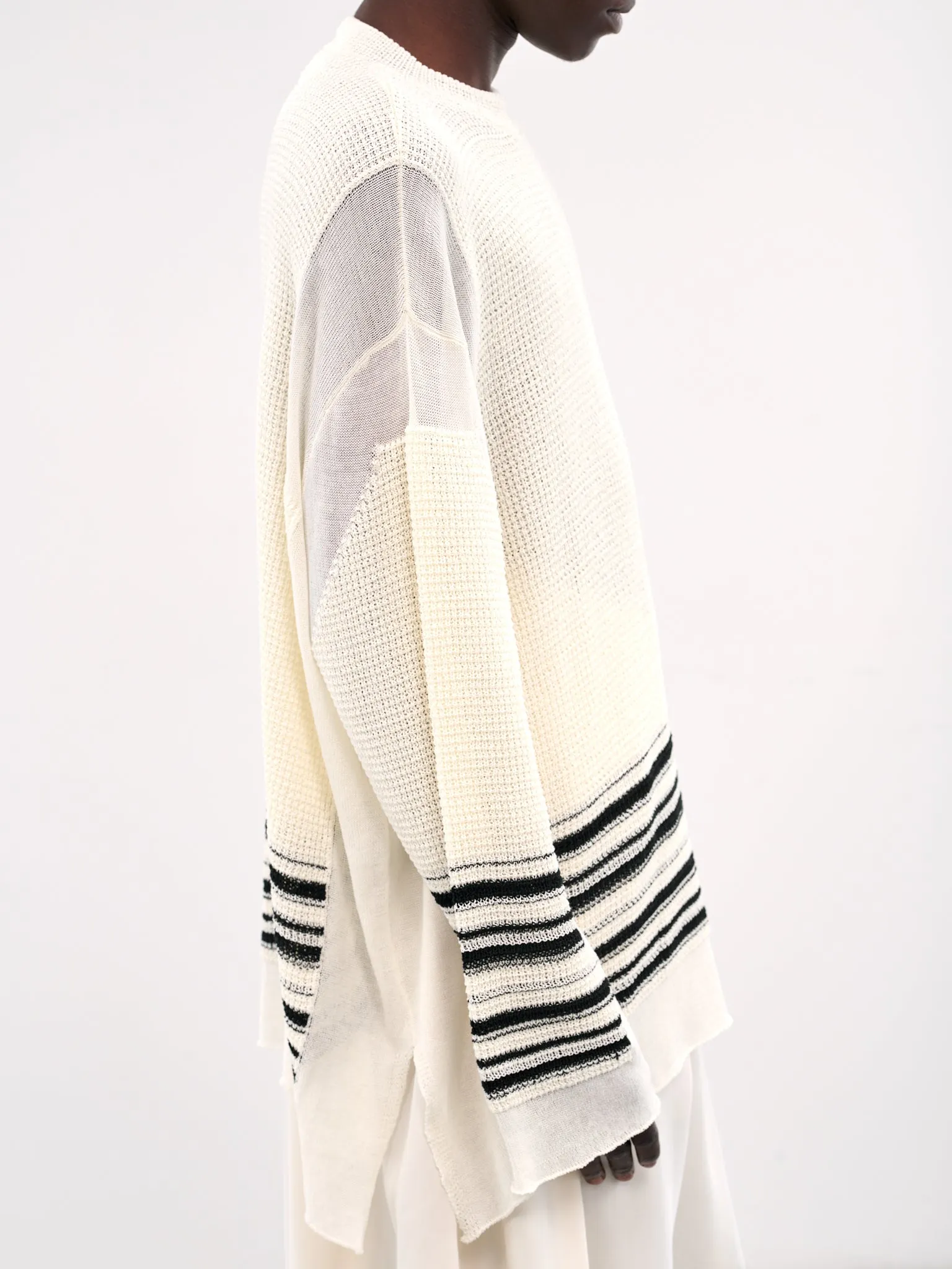 Towel Waffle Knit Sweater (25E96MUK02-014-ALABASTRO B)