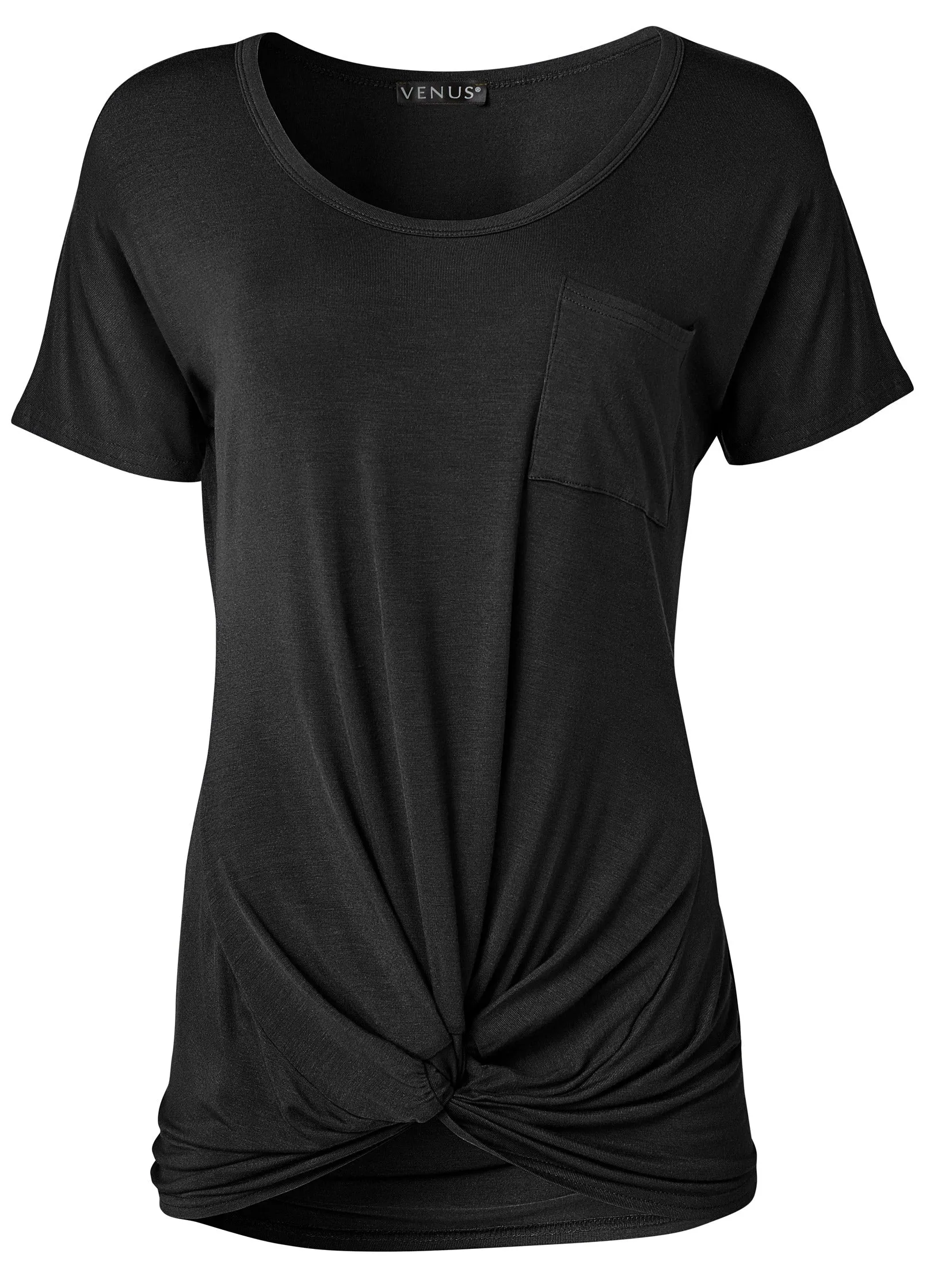 Twisted Knot Detail Tee - Black